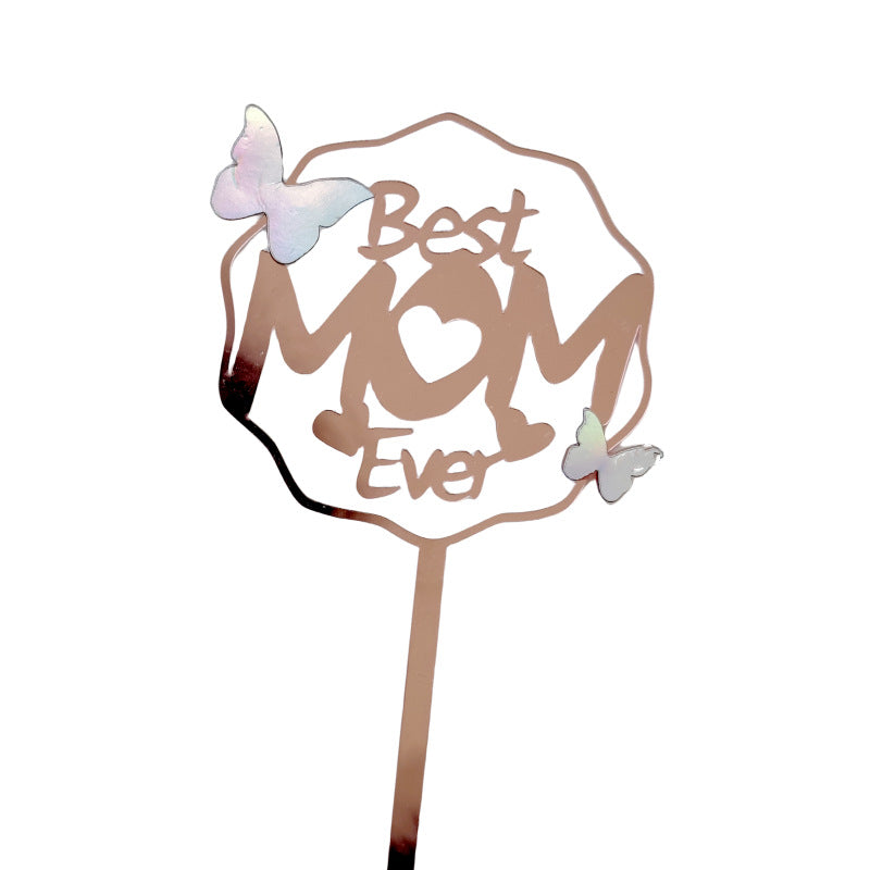 Wholesale10PCS/PACK Mother's Day Fantasy Butterfly Acrylic Cake Decoration